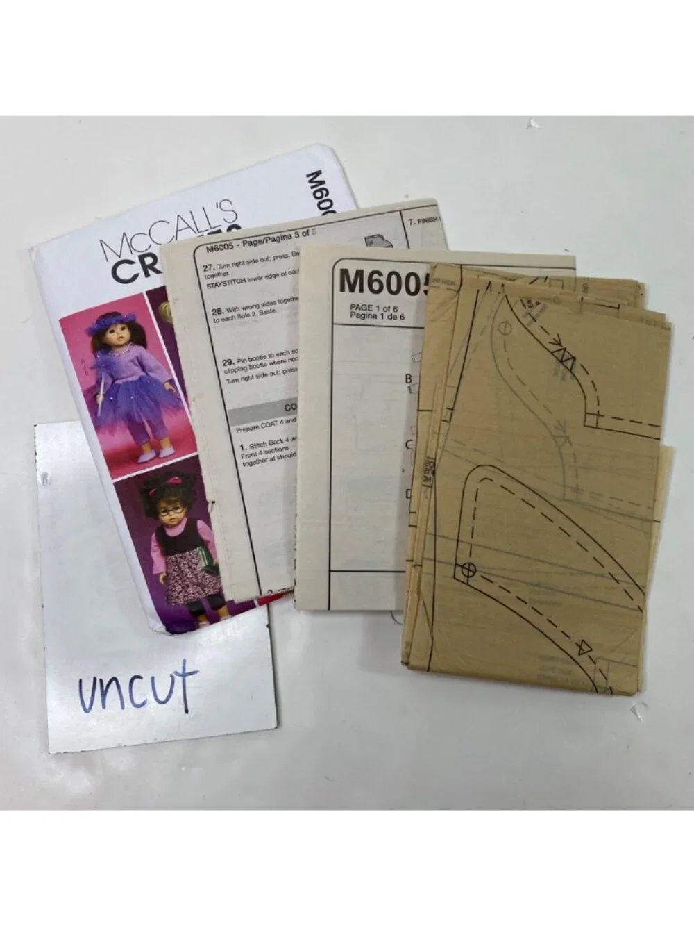 McCalls Crafts M6005 Doll Clothes Pattern Uncut For 18 Inch Dolls Variety Views